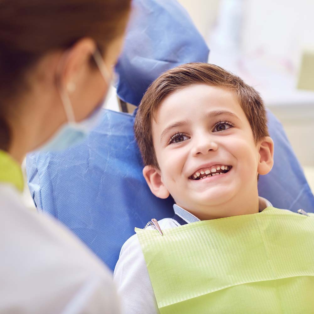 Young boy at the dentist